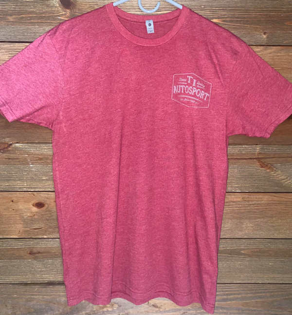 heather Red T-shirt with Gray Whiskey Logo